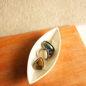 Mini boat shape ceramic ring dish