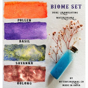 BIOME Handmade Granulating Watercolor Set – granulating aquarelle , unique art gifts