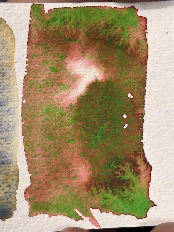 Oolong Granulating Watercolor Paint – brown red green granulating Handmade Natural Earth Pigment