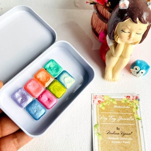 Metallic handmade Watercolor set - Metallic Handmade Paint | Metallic Watercolour for Calligraphy- Shimmer Watercolor- Gift for Artists