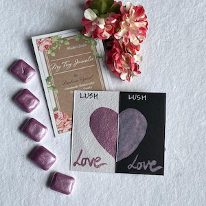 Lush-  pastelpurple watercolor half pans- purple Metallic watercolor pan- mica purple Handmade paint- Metallic Watercolor