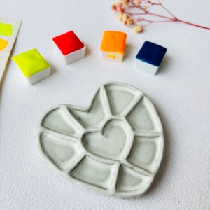 Heart Ceramic Palette Ceramic Paint Palette