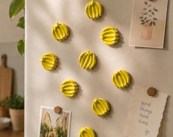Banana fridge magnet - fruit ceramic fridge magnets - Pack of 5 ( approx 2.5 cm)