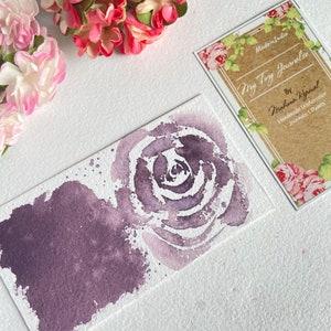 The last rose- Muted Pastel purple Handmade Watercolor- Creamy  Handmade Paint Half Pan- Dark purple Handmade paint Single pan