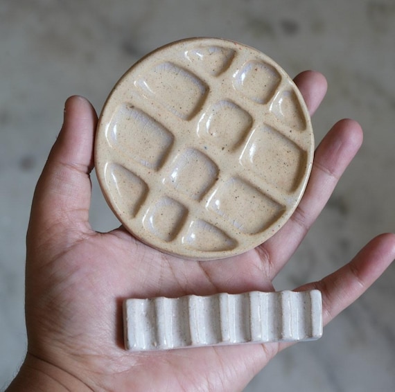 Clearance sale - ceramic palette with brush rest