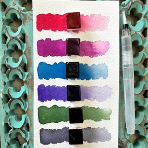 Pop vibrant  handmade paint set - Pigmented watercolor set - natural pigment watercolor set - Artist paint gift, handmade watercolour set,
