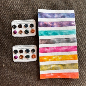 Set di 8 campioni di acquerelli granulati - "BONANZA" - Acquerelli granulati fatti a mano - Regalo per artisti - Set di colori granulati