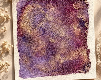Aurora gold Watercolor Paint - purple pink Gold Sparkle, Handmade half Pan