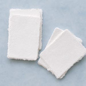 Handmade Deckle Edge Cotton Paper, 6x4 inch, 20 Sheets , cardstock paper