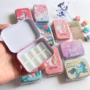 Unicorn Tin Palette Box: Empty Watercolor Pans with Magnetic Base
