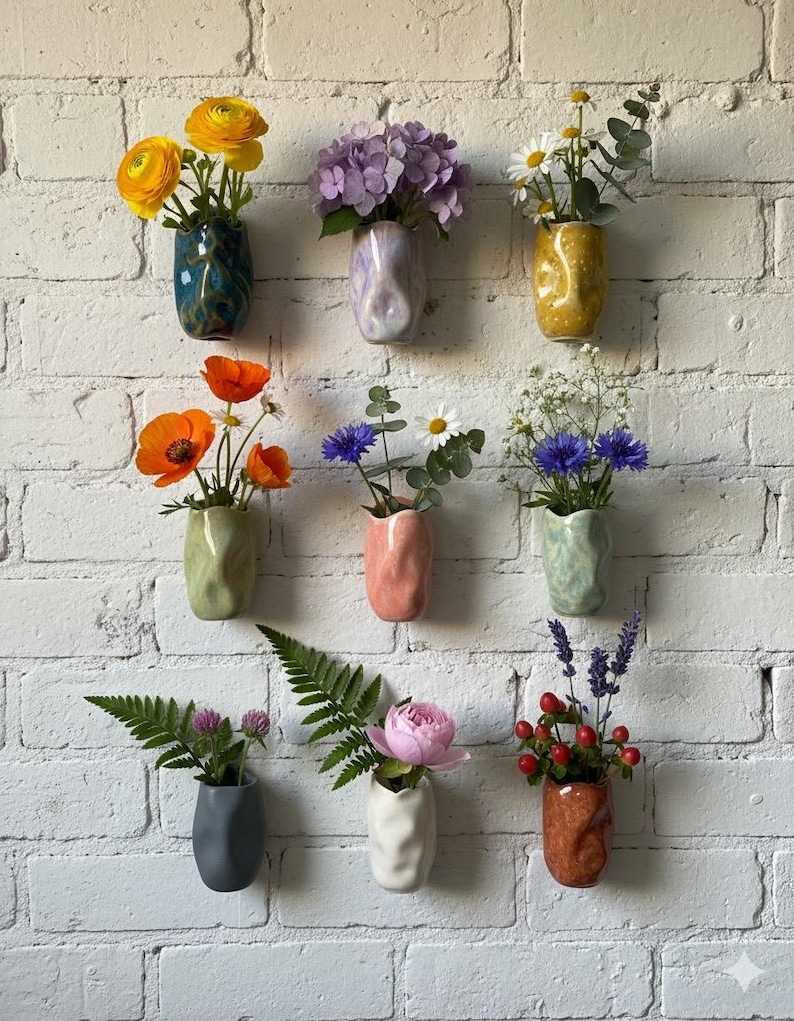 mini ceramic vase, colourful pottery vase, party favors