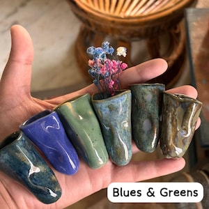 Cute mystery assorted wobbly Ceramic pot fridge magnet , mystery ceramic fridge magnet budvase, 5-6 cm, kitchen gift image 2