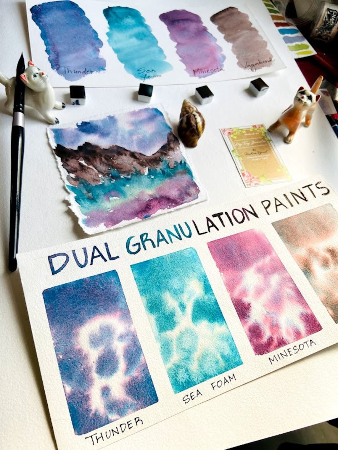 4 Granulating Watercolor Handmade Watercolors Paint Artists Gift