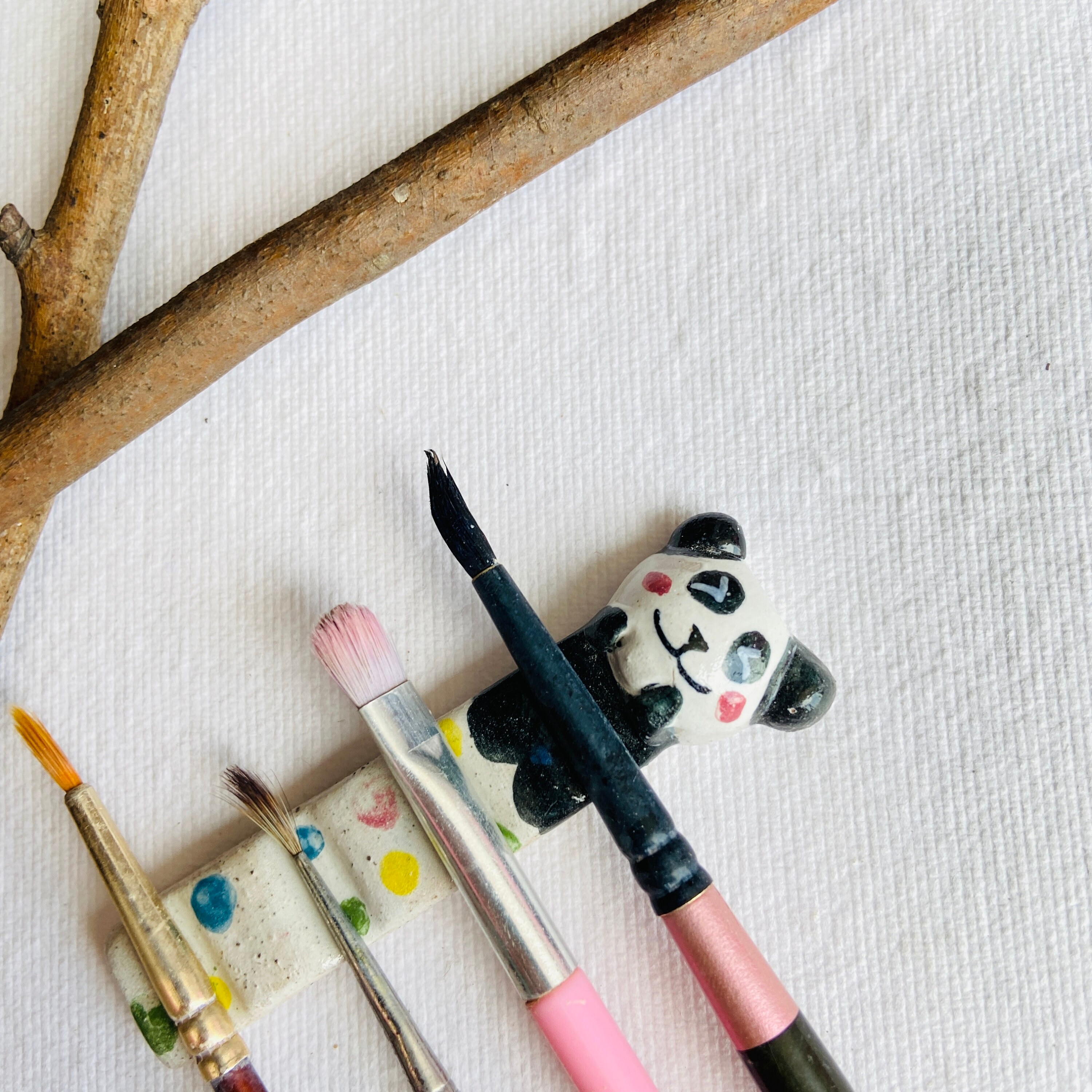 Ceramic Paintbrush Holder, Ceramic Brush Rest, Pen Rest Calligraphy,  Watercolor, Art Supplies, Handmade 