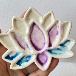 Lotus Ceramic Paint  Palette - Handmade Pottery - 10 days pre order