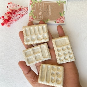 Miniature Ceramic Palette - 3-5 cm approx  - Mini Paint Palette- Tiny Art Palette -  Watercolor palette- Mothers Day gift