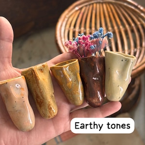 Cute mystery assorted wobbly Ceramic pot fridge magnet , mystery ceramic fridge magnet budvase, 5-6 cm, kitchen gift image 6