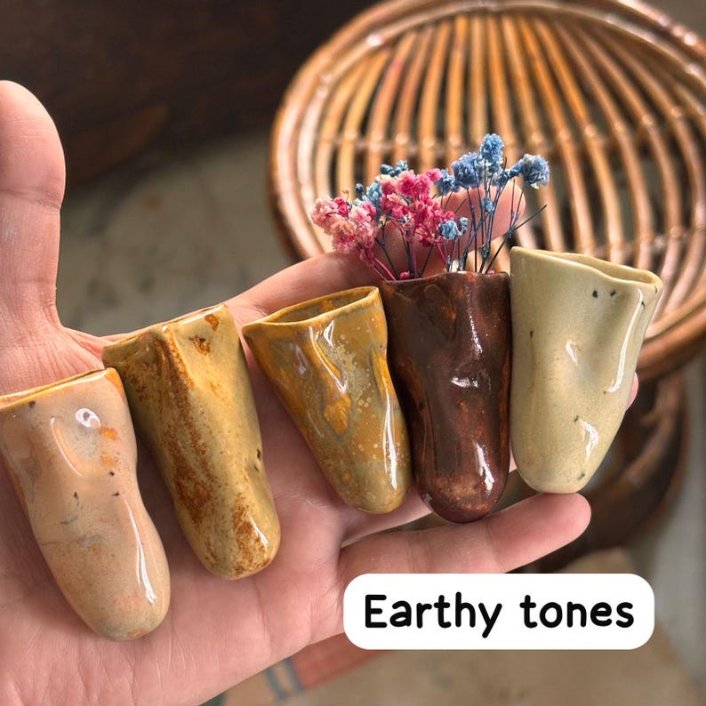 Cute mystery assorted wobbly Ceramic pot fridge magnet , mystery ceramic fridge magnet budvase, 5-6 cm, kitchen gift image 6