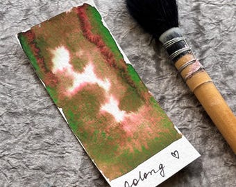 Granulating watercolor- Oolong - brown green Granulating paint, Granulating Handmade Watercolors, Granulation Paint, Natural paints