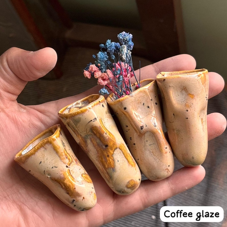 Cute mystery assorted wobbly Ceramic pot fridge magnet , mystery ceramic fridge magnet budvase, 5-6 cm, kitchen gift image 8