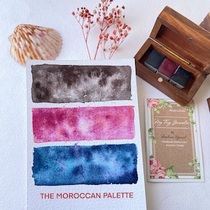 THE MOROCCON PALETTE, set di colori granulari, confezione da 3 colori granulari fatti a mano, regalo per artisti, colori ad acquerello fatti a mano