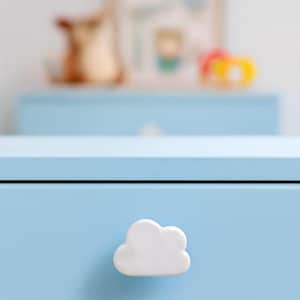 Weiße Wolke Keramik Türknäufe, Minimalist Keramik Türknauf, Schrank Knauf, Keramik Geschenke - 1 Stück