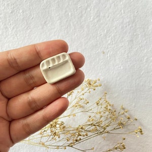 Miniature Ceramic palette - Mini Ceramic Art palette - Dollhouse ceramic palette - Artist collectibles gift