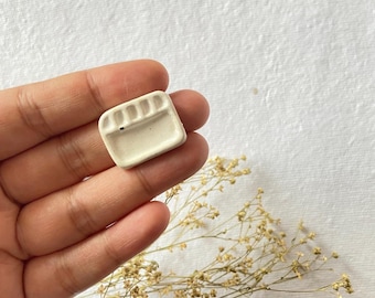 Paleta de cerámica en miniatura: Figura coleccionable para casa de muñecas, linda figurita de paleta.