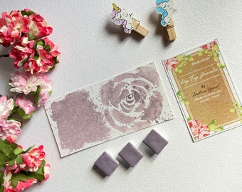 Handmade Muted Rose Watercolor Paint – Vegan Artisan Half Pan