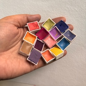 Mystery bag budget matt paint - Mystery  Pack of 10 half pans, Matt paints, Handmade Watercolor Bag, 10 paint pans, No repeats , artist gift