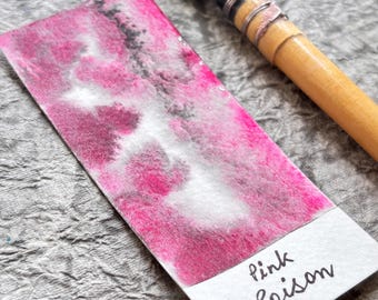 Pink Granulating watercolor- Pink Poison - Black Pink Granulating paint, Granulating Handmade Aquarel
