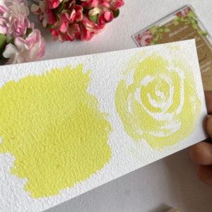 Cheese- yellow Handmade Watercolor- Handmade Paint Half Pan- Yellow Handmade paint