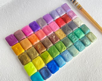 Metallic paint set , 45 quarter pans set , Artist Gift set