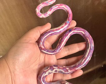 Purple cute ceramic snake , snake home decor