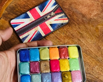 Handmade Metallic Watercolor Paint Set - 18 Vegan Mica Colors