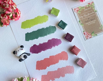 Handmade Matte Watercolor Set - Bageecha Palette, Pastel Colors