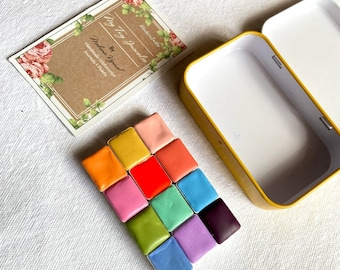 12 Handmade pastel Paints, Pastel Matt Aquarelle, Artist gift, Made in India