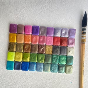 Mystery bag budget mica paint - Mystery Pack of 10 metal quarter pans paint, Handmade Watercolor Bag, 10 paint pans, No repeats, artist gift