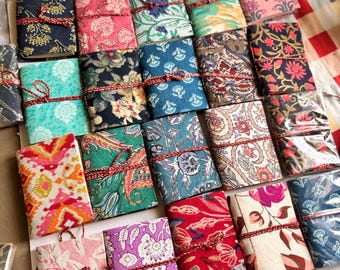 Pack of Tiny Handmade Journals – Recycled Paper Sketchbooks, Artist Gift