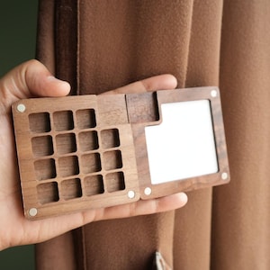 15 wells wooden palette, Walnut Box Travel Mini wooden palette, travel Watercolor Paint Box Palette , art gifts