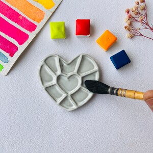 Heart Ceramic Palette Ceramic Paint Palette