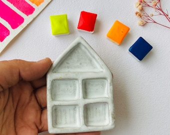 House ceramic paint palette - 7 wells by Mytinyjournal.co- Made in Jaipur, India