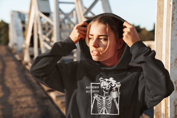 Half human half coffee sweatshirt hot sale