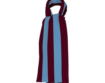 OXFOX Scarves Hammers - University College - Heren/Dames/Unisex Sjaal - Maroon Lichtblauw - Alle maten