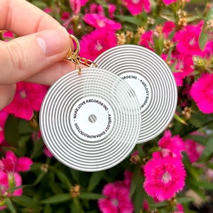 Vinyl Earrings, Record Earrings,Retro Dangle Earrings,Fun Earrings, Statement Earrings, Retro Jewelry, 70s Earrings, 80s Earrings,Groovy