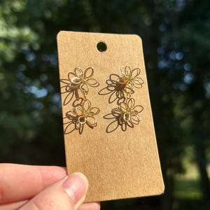 Double Wire Flower Studs: 1.25" Long, Nickel Free Stainless Steel Posts