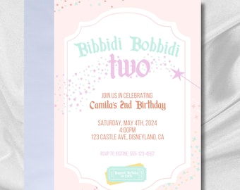 Cinderella Invitation Princess Cinderella Birthday Invitation Bibbidi Bobbidi Cinderella Digital Invitation Cinderella Editable Invitation