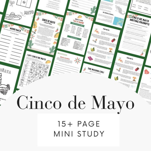 Cinco de Mayo Worksheets for Kids Cinco de Mayo Unit Study for Elementary Cinco de Mayo Lesson Plan Printable Cinco de Mayo Study Elementary
