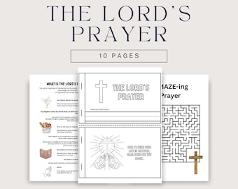 The Lord's Prayer Lesson Kids Bible Study for Children Faith-Based Learning Sunday School Lesson for Kids Scripture Study Christian PDF