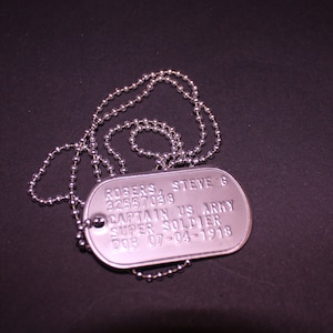 Placa de identificación del Capitán América